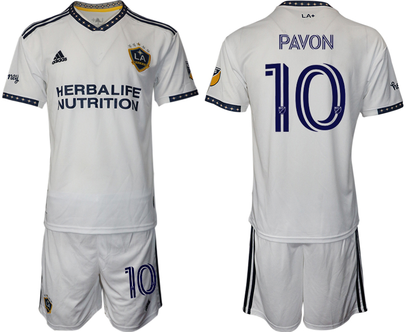 Men 2022-2023 Club Los Angeles Galaxy home white #10 Adidas Soccer Jersey->youth soccer jersey->Youth Jersey